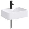 vidaXL Lavabo de ba&ntilde;o con grifo y desag&uuml;e Negro Mate