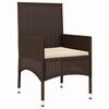 vidaXL Set muebles de jard&iacute;n 4 piezas y cojines rat&aacute;n sint&eacute;tico marr&oacute;n