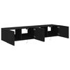vidaXL Mueble de TV Montado en la Pared 2 pcs Roble Negro