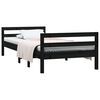 vidaXL Estructura de cama madera maciza de pino negro 75x190 cm