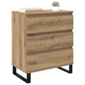 vidaXL Vitrina Roble artesanal 60 x 35 x 70 cm Madera contrachapada