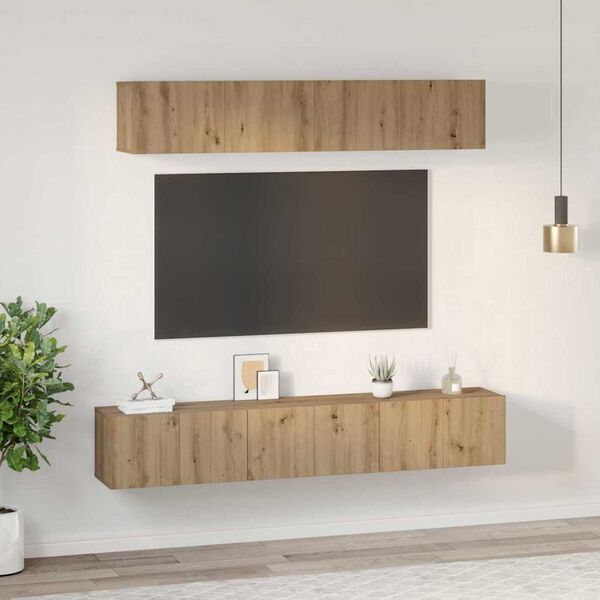 vidaXL Conjunto de mueble de TV 5 pcs Roble artesanal
