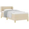 vidaXL Cama tipo Box Spring con colch&oacute;n Crema 90 x 190 cm tela