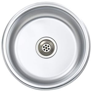vidaXL Fregadero de cocina con colador y sif&oacute;n de acero inoxidable
