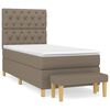 vidaXL Cama box spring con colch&oacute;n tela gris taupe 80x200 cm