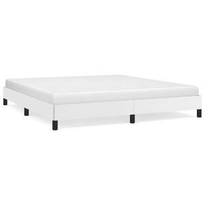 vidaXL Estructura de cama sin colch&oacute;n cuero sint&eacute;tico blanco 160x200cm