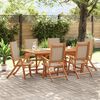 vidaXL Juego comedor de jard&iacute;n 7 pzas madera maciza acacia y textileno
