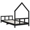 vidaXL Estructura de cama para niños madera de pino negro 90x200 cm