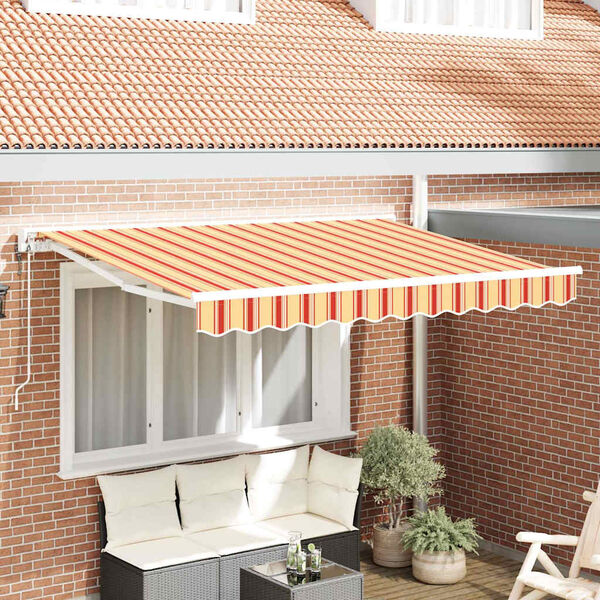 vidaXL Toldo Retráctil Rayas Multicolor 350x200 cm tela