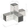 vidaXL Conectores de postes en X 4 uds metal galvanizado 71x71 mm