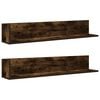 vidaXL Estantes de pared 2 uds madera roble ahumado 100x16,5x16,5 cm