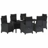 vidaXL Conjunto de Comedor de Jard&iacute;n 7 pcs Negro rat&aacute;n sint&eacute;tico
