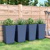 vidaXL Jardineras 4 unidades PP azul gris 32,5x32,5x57 cm