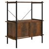 vidaXL Estanter&iacute;a con armario 3 niveles madera y acero 80x40x92 cm