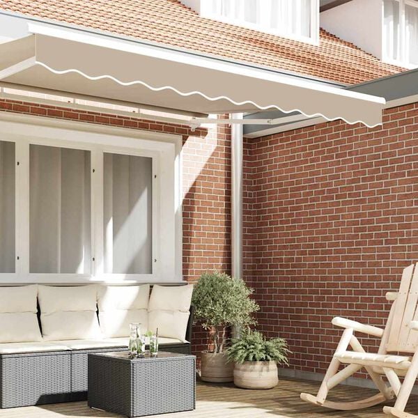 vidaXL Valance de toldo Beige 580 x 20 cm Lona