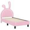 vidaXL Estructura de cama para ni&ntilde;os peque&ntilde;os con cabecera Rosa PU