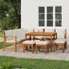 vidaXL Juego comedor jard&iacute;n con cojines 11 piezas madera maciza acacia