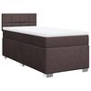 vidaXL Cama box spring con colch&oacute;n tela marr&oacute;n oscuro 90x190 cm