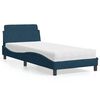 vidaXL Cama con colch&oacute;n Dover terciopelo azul 90x190 cm