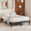 vidaXL Estructura de cama doble sin colchón madera maciza gris