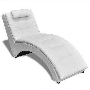 vidaXL Div&aacute;n con almohada de cuero sint&eacute;tico blanco