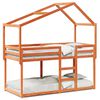 vidaXL Cama litera con techo madera maciza pino marr&oacute;n cera 90x190 cm
