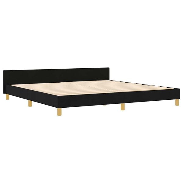 vidaXL Estructura de cama con cabecera Negro 200 x 200 cm tela