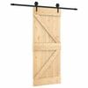 vidaXL Puerta Corredera 85 x 210 cm Natural y negro