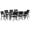 vidaXL Conjunto de Comedor de Jard&iacute;n 9 pcs Negro