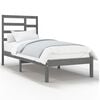 vidaXL Estructura de cama individual madera maciza gris 90x190 cm