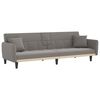vidaXL Sof&aacute; cama con portavasos tela gris taup&eacute;