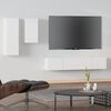 vidaXL Set de muebles para TV 4 piezas madera contrachapada blanco