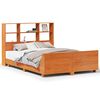 vidaXL Cama sin colch&oacute;n madera maciza de pino marr&oacute;n cera 140x190 cm