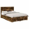 vidaXL Estructura de cama con caj&oacute;n Roble ahumado 150 x 200 cm