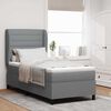 vidaXL Cama tipo Box Spring con colch&oacute;n Gris claro 90 x 190 cm tela