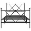 vidaXL Estructura cama sin colchón con estribo metal negro 90x190 cm
