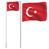 vidaXL Mástil y bandera de Turquía aluminio 6,23 m
