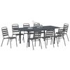 vidaXL Conjunto de Comedor de Jardín 9 pcs Antracita Acero