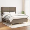 vidaXL Cama box spring con colch&oacute;n tela gris taupe 140x200 cm
