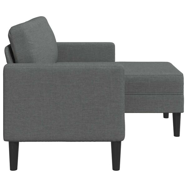 vidaXL Sof&aacute; de 2 plazas con chaise longue en forma de L, color gris oscuro, 125 cm, tela,