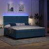 vidaXL Cama Box Spring LED con colchón Azul Oscuro 200 x 200 cm tela