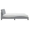vidaXL Cama con colch&oacute;n tela gris claro 200x200 cm