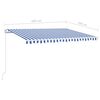 vidaXL Toldo manual retr&aacute;ctil azul y blanco 450x350 cm