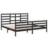 vidaXL Estructura de cama sin colch&oacute;n madera maciza negro 200x200 cm
