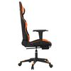 vidaXL Silla gaming con reposapi&eacute;s cuero sint&eacute;tico negro naranja