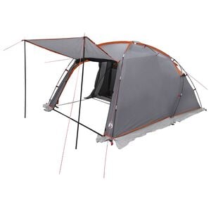 vidaXL Tienda de campa&ntilde;a tipo t&uacute;nel Gris y naranja 361 x 235 x 147 cm