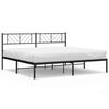 vidaXL Estructura cama sin colch&oacute;n con cabecero metal negro 200x200 cm