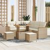 vidaXL Conjunto de sof&aacute;s de jard&iacute;n 8 pcs Beige rat&aacute;n sint&eacute;tico