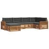 vidaXL Conjunto de sof&aacute;s de exterior 6 uds. Natural y Antracita