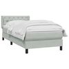 vidaXL Cama box spring con colch&oacute;n terciopelo gris claro 80x220 cm